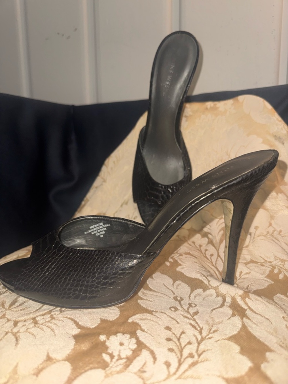 Black High Heel Slide Sandals - Women's Elegant Mule